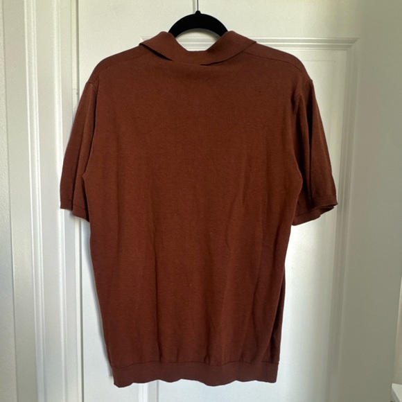 Octobre Editions Zip Polo Mottled Rust Size Large New With Tag - Picture 5 of 6